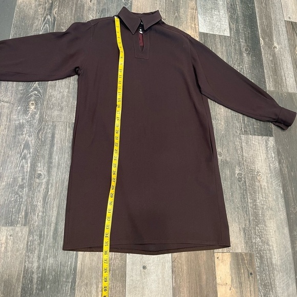 TOM & LINDA PLATT Brown Keyhole Short Dress Size 6 Vintage Classic Tunic Jersey - Picture 6 of 9